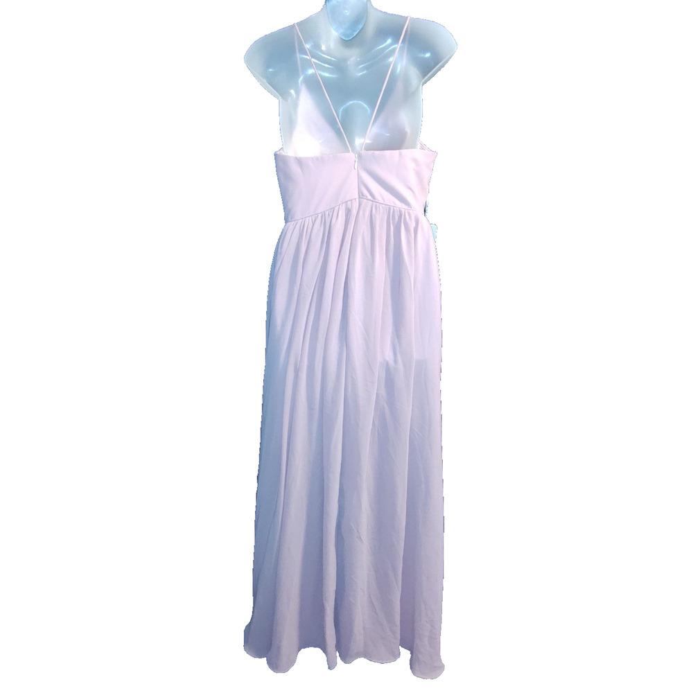 JJ’s House Women's Light Pink Spaghetti Strap V Neck Gown Size 4 BG23 - Picture 2 of 4